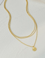 Fashion Gold Cupid Round Bead Chain Three-layer Necklace