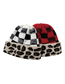 Fashion Leopard Red Check Christmas Tartan Jacquard Woolen Knit Hat