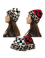 Fashion Leopard Red Check Christmas Tartan Jacquard Woolen Knit Hat