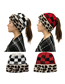 Fashion Leopard Red Check Christmas Leopard Plaid Knitted Beanie