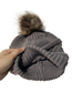 Fashion Dark Gray Knitted Hat With Ball