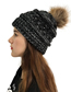 Fashion Dark Gray Knitted Hat With Ball
