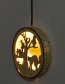 Fashion 3# (electronics) Halloween Wooden Circle Laser Hollow Led Lamp Pendant