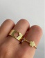 Fashion Gold Alloy Hollow Flower Ring