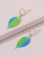 Fashion Gold Hollow Colored Leaf Earrings