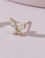 Fashion Gold Alloy Rhinestone Butterfly Stud Earrings