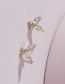 Fashion Gold Alloy Rhinestone Butterfly Stud Earrings