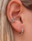 Fashion Silver Unilateral Asymmetric Geometric Ear Ring Set