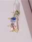 Fashion Color Alloy Stained Glass Diamond Geometric Earrings