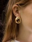 Fashion Gold Irregularly Pleated Metal Earrings