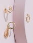 Fashion Gold Alloy Lock Multi-layer Ear Ring Set
