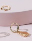 Fashion Gold Alloy Lock Multi-layer Ear Ring Set