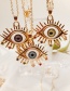 Fashion Coffee Color Copper Inlaid Zirconium Eye Necklace