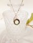 Fashion Malachite Green Gradient Necklace Crystal Peacock Gradient Necklace