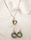 Fashion Malachite Green Gradient Necklace Crystal Peacock Gradient Necklace