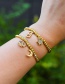 Fashion Gold Color Copper Inlaid Zirconium Five-pointed Star Beaded Bracelet