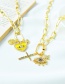 Fashion Gold Color Copper Inlaid Zirconium Heart Wing Necklace