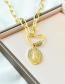 Fashion Yellow Copper Inlaid Zirconium Drop Oil Love Smile Necklace
