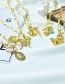 Fashion Yellow Copper Inlaid Zirconium Drop Oil Love Smile Necklace