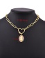 Fashion Gold Color Copper Inlaid Zirconium Heart Wing Necklace