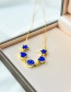 Fashion Royal Blue Copper Drop Oil Love Smiley Face Necklace