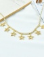 Fashion Color Copper Inlaid Zirconium Five-pointed Star Pendant Necklace
