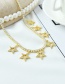 Fashion Color Copper Inlaid Zirconium Five-pointed Star Pendant Necklace