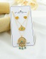 Fashion Gold Color Titanium Steel Double Eyes Love Necklace And Earring Set