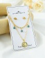 Fashion Gold Color Titanium Steel Double Eye Necklace And Earrings Set