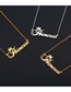 Fashion Gold Titanium Steel Crown Letter Necklace