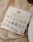 Fashion Gold Alloy Diamond Star Moon Pearl Stud Earring Set