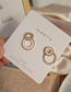Fashion Gold Alloy Asymmetric Geometric Circle Stud Earrings