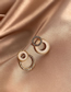 Fashion Gold Alloy Asymmetric Geometric Circle Stud Earrings