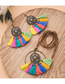 Fashion 1# Fabric Color Tassel Flower Necklace Earrings Set
