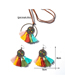 Fashion 2# Fabric Color Tassel Flower Necklace Earrings Set