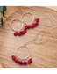 Fashion Red Flower Tassel Necklace Ear Ring Set