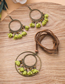 Fashion Green Alloy Thread Ring Flower Tassel Necklace And Earring Set