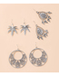 Fashion 4# Alloy Geometric Drop-shaped Woven Hollow Earrings Set