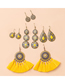 Fashion 5# Alloy Geometric Tassel Woven Hollow Earrings Set