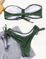Fashion Green Nylon Lace Pleated Split Swimsuit