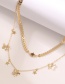 Fashion Three Silver Butterflies Alloy Butterfly Star Multilayer Necklace
