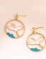 Fashion 4# Drop Oil Cloud Crane Totem Earrings