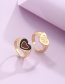 Fashion Gold Alloy Drop Nectarine Heart Ring Set