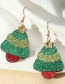 Fashion Elk Christmas Glitter Gift Box Deer Head Christmas Tree Earrings