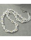 Fashion White Pearl Flower Braided Necklace
