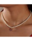 Fashion Christmas Tree Alloy Dripping Snowflake Bell Christmas Tree Pearl Beaded Necklace