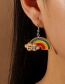 Fashion Color-2 Resin Cloud Rainbow Asymmetrical Stud Earrings