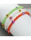 Fashion White Green Orange Acrylic Star And Moon Flat Beads Beaded Bracelet Set