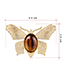 Fashion Gold Alloy Resin Butterfly Brooch