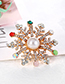 Fashion Color Alloy Diamond Snowflake Brooch